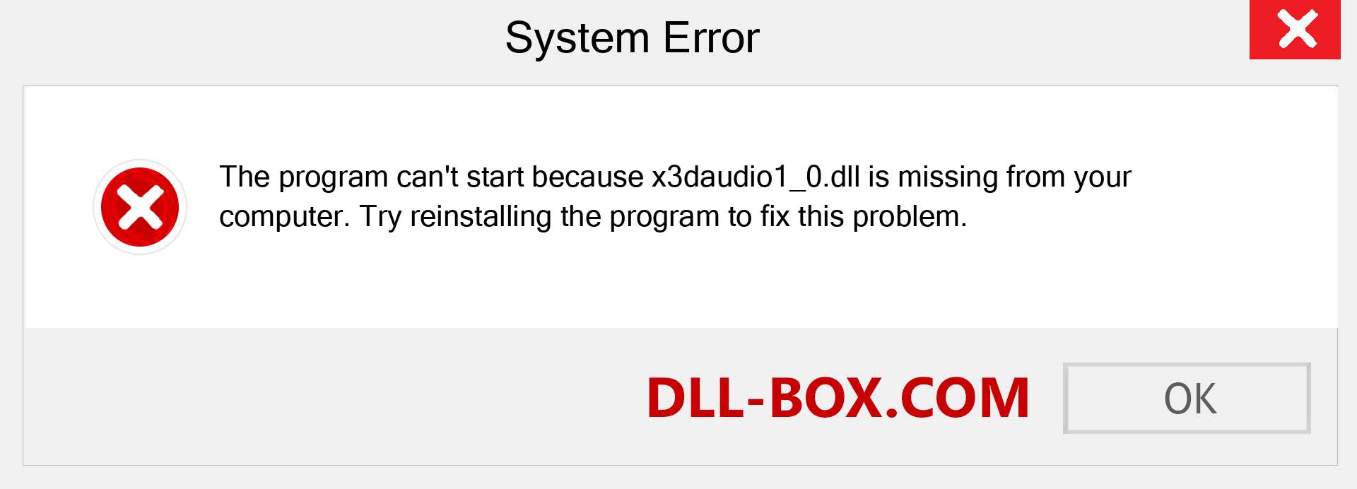  x3daudio1_0.dll file is missing?. Download for Windows 7, 8, 10 - Fix  x3daudio1_0 dll Missing Error on Windows, photos, images