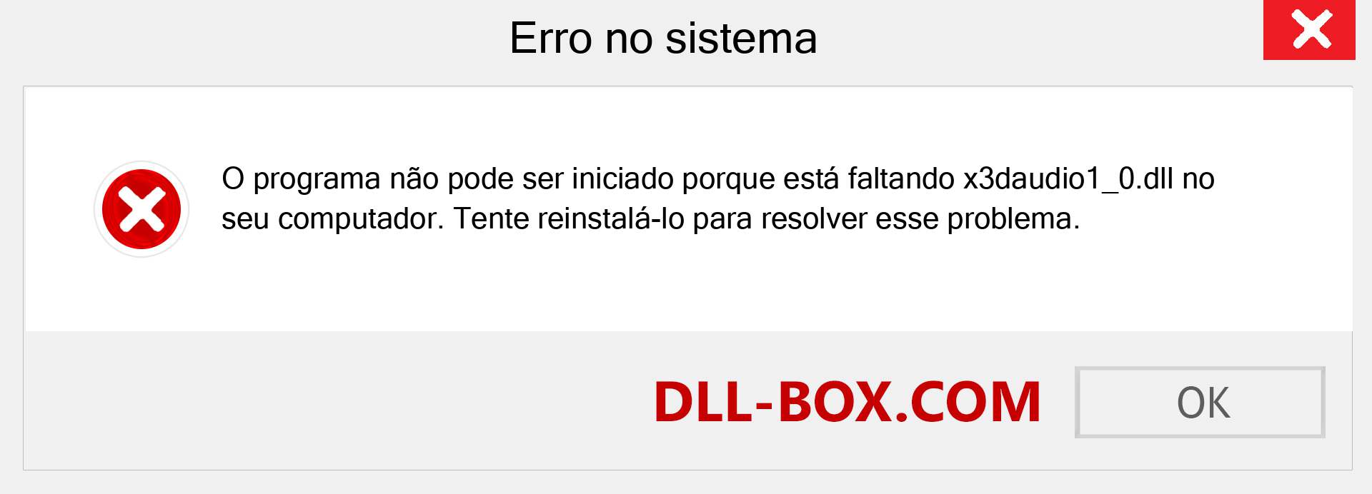 Arquivo x3daudio1_0.dll ausente ?. Download para Windows 7, 8, 10 - Correção de erro ausente x3daudio1_0 dll no Windows, fotos, imagens